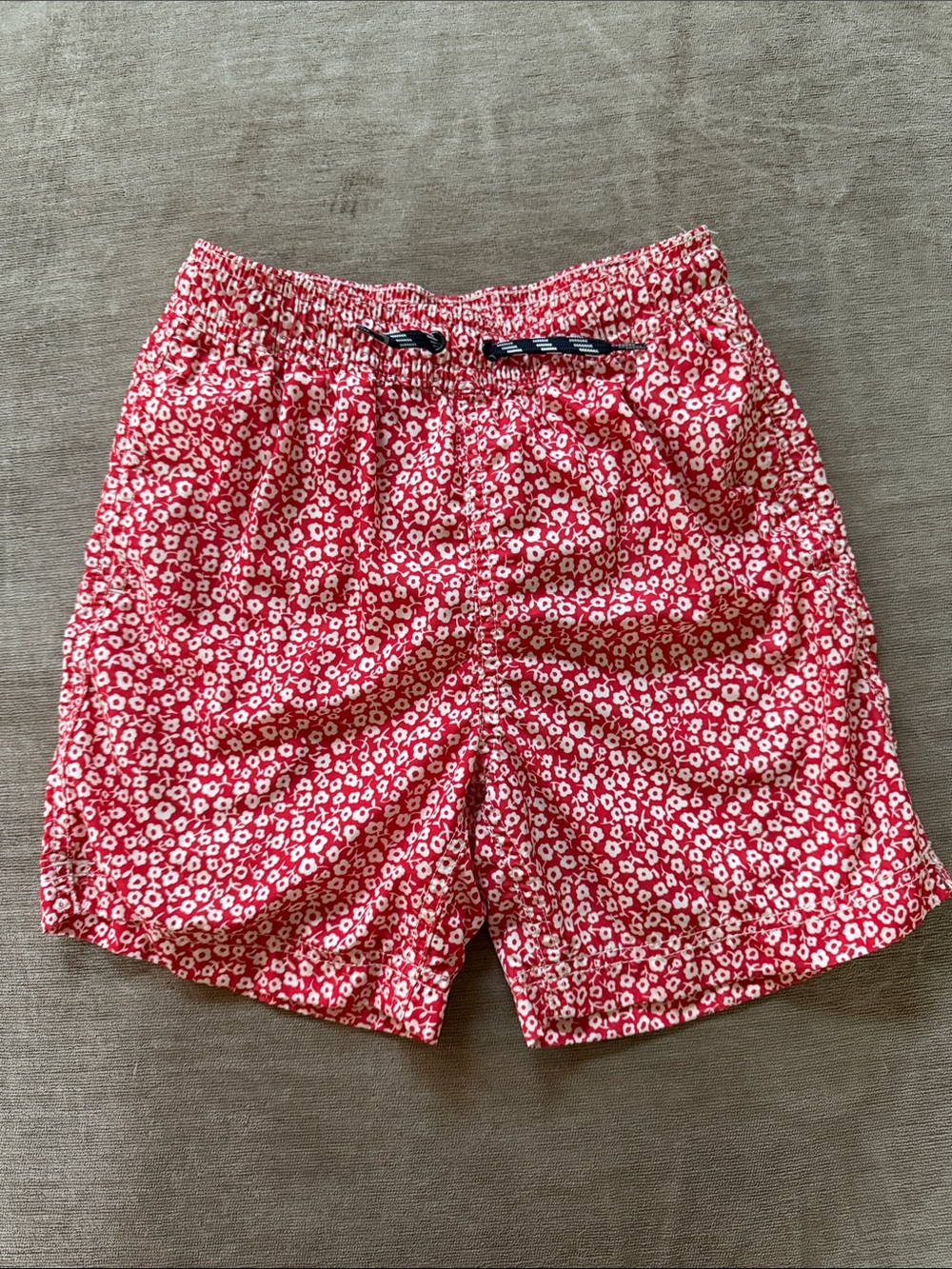 J. Crew Red Floral Boy’s Swim Trunks